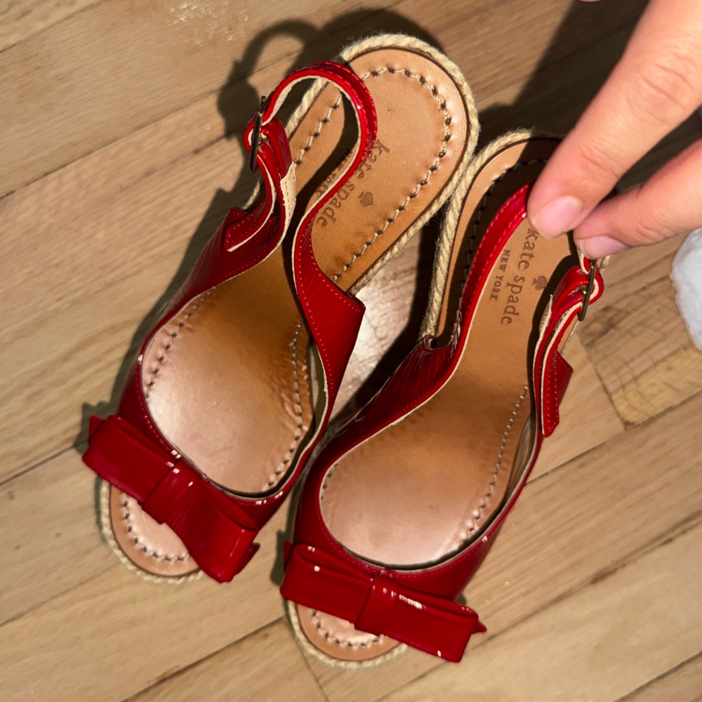 Kate Spade Red Espadrille Wedges
